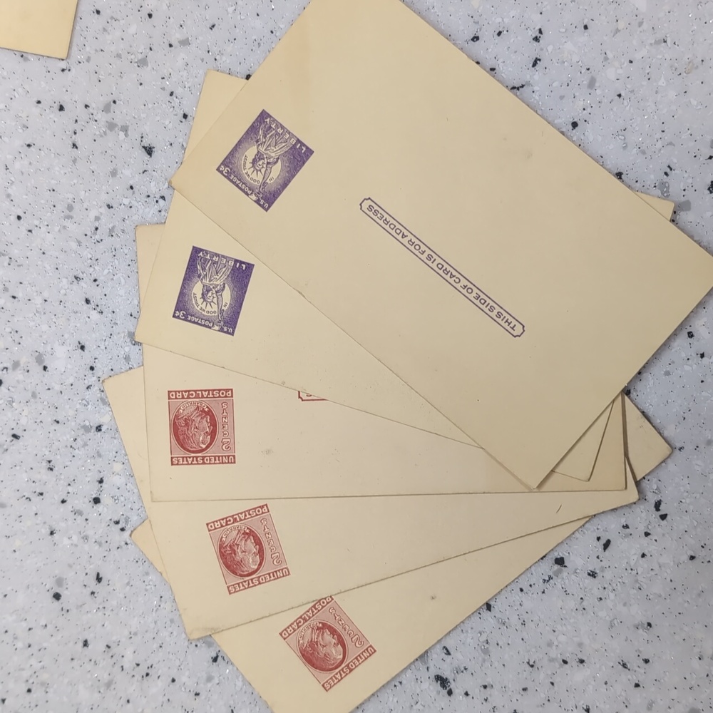 Set of 5 Vintage United States 2 & 3¢ Postal Cards